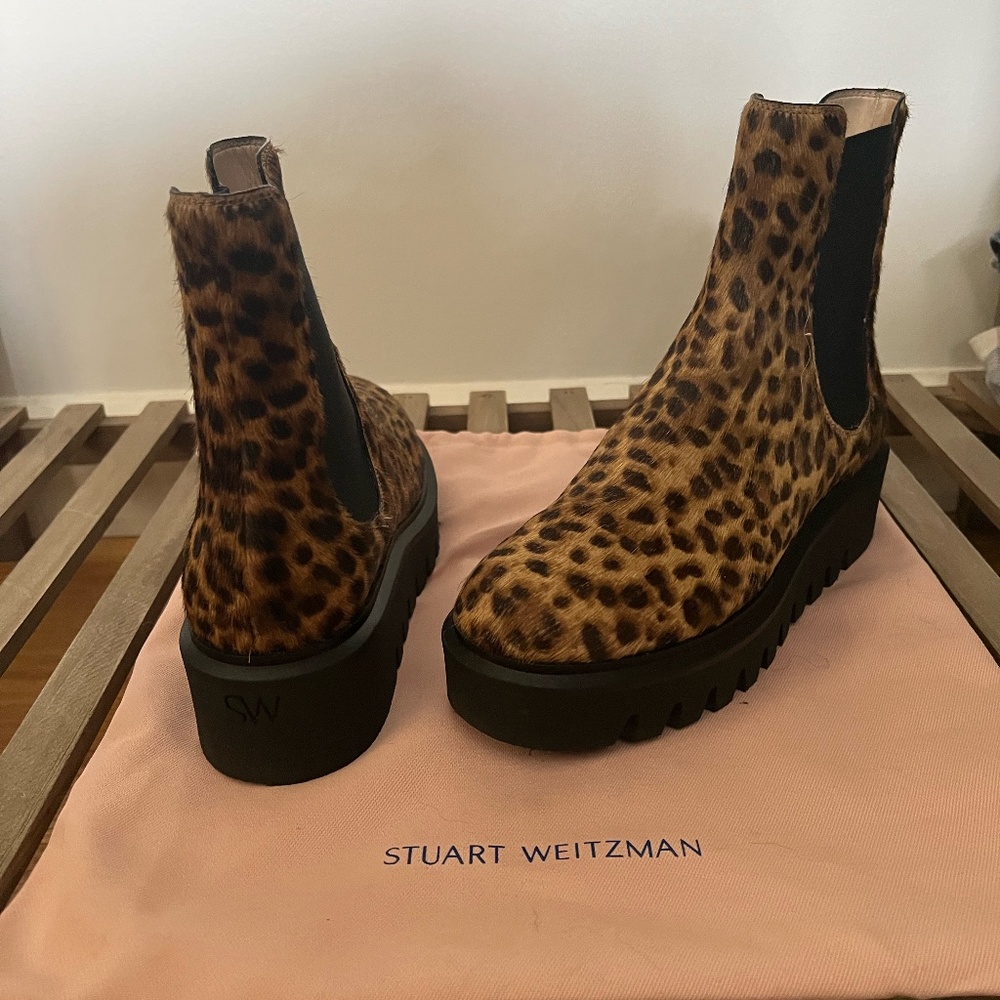 BRAND NEW STUART WEITZMAN LEOPARD CHELSEA BOOT